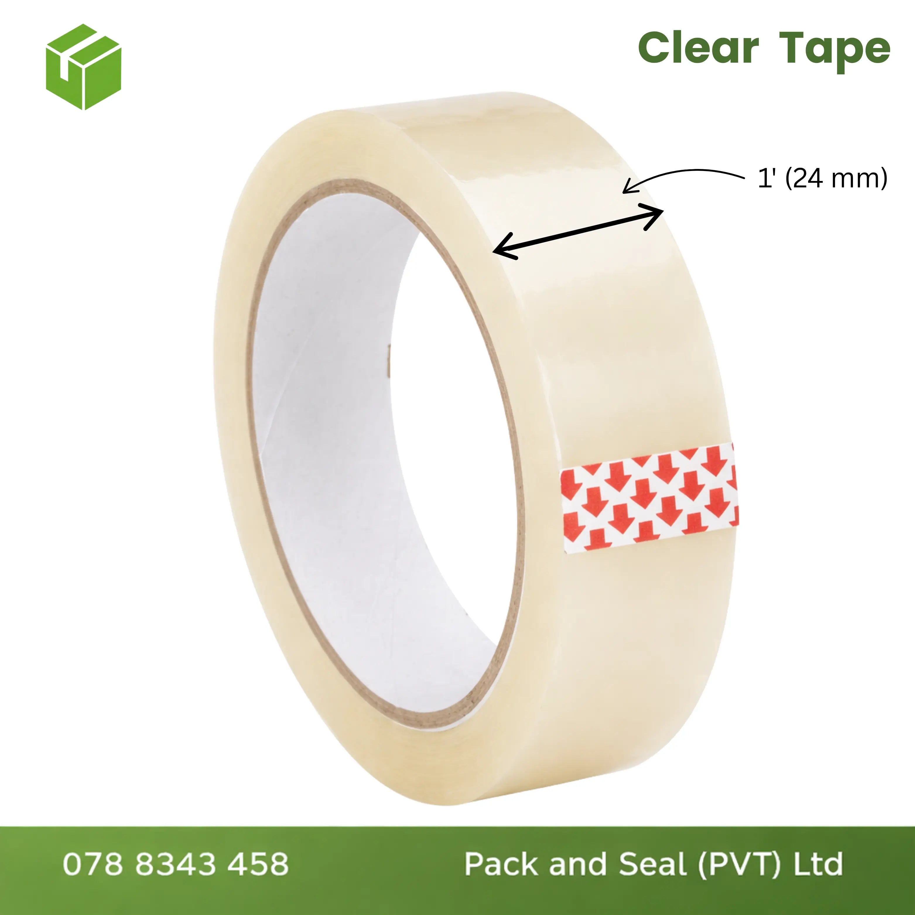 Clear Tape - 1 Inch x 100m