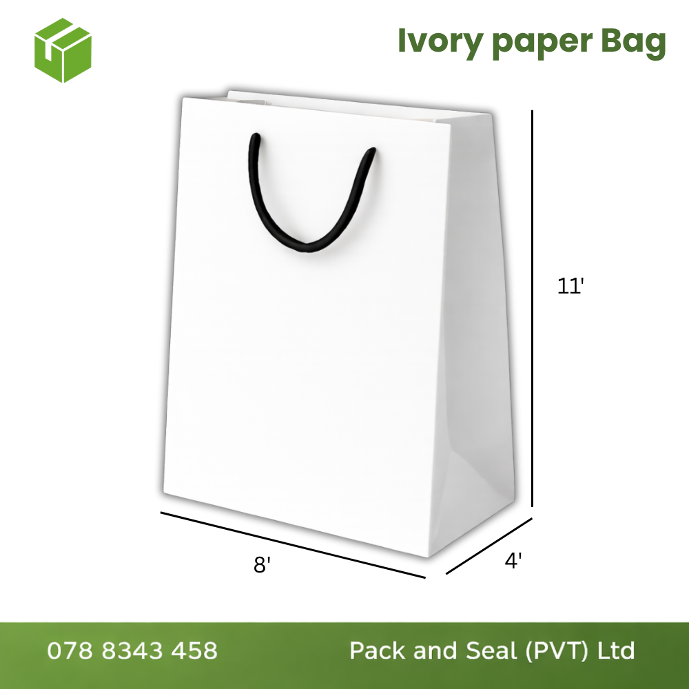 Unprinted White Ivory Bag - ( 11 x 8 x 4 )