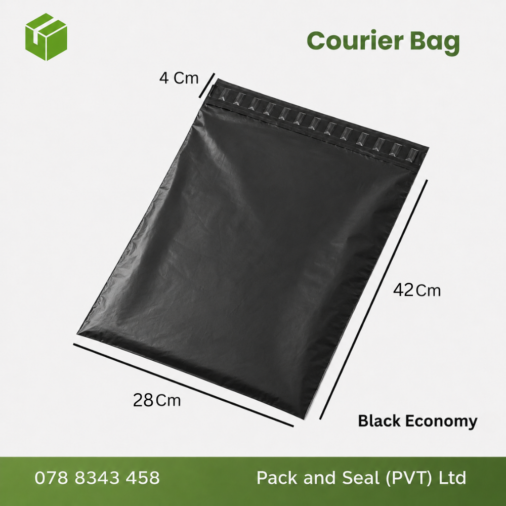 100 Pcs Courier Bag - Economy Black