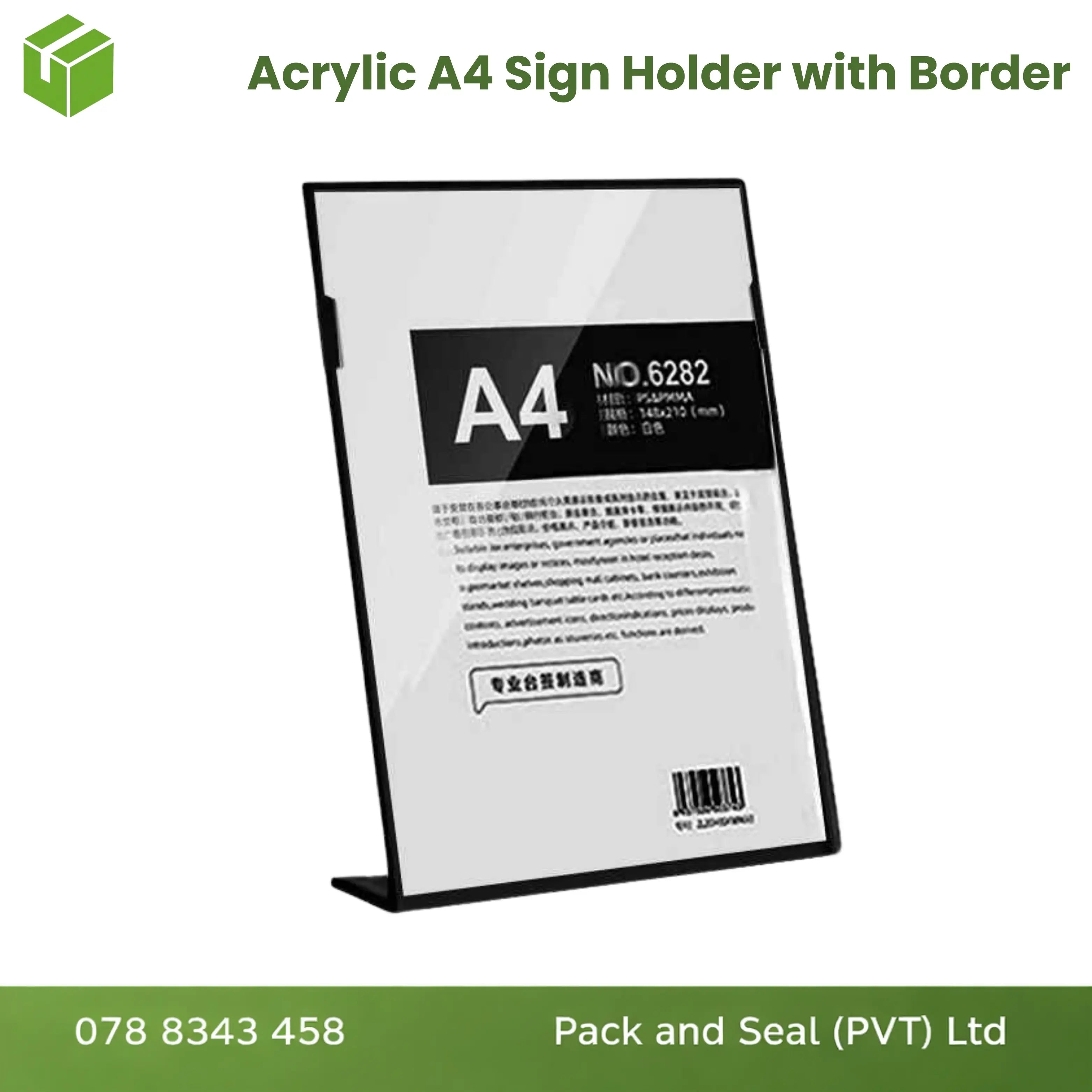 Acrylic Sign Holders with Boarder