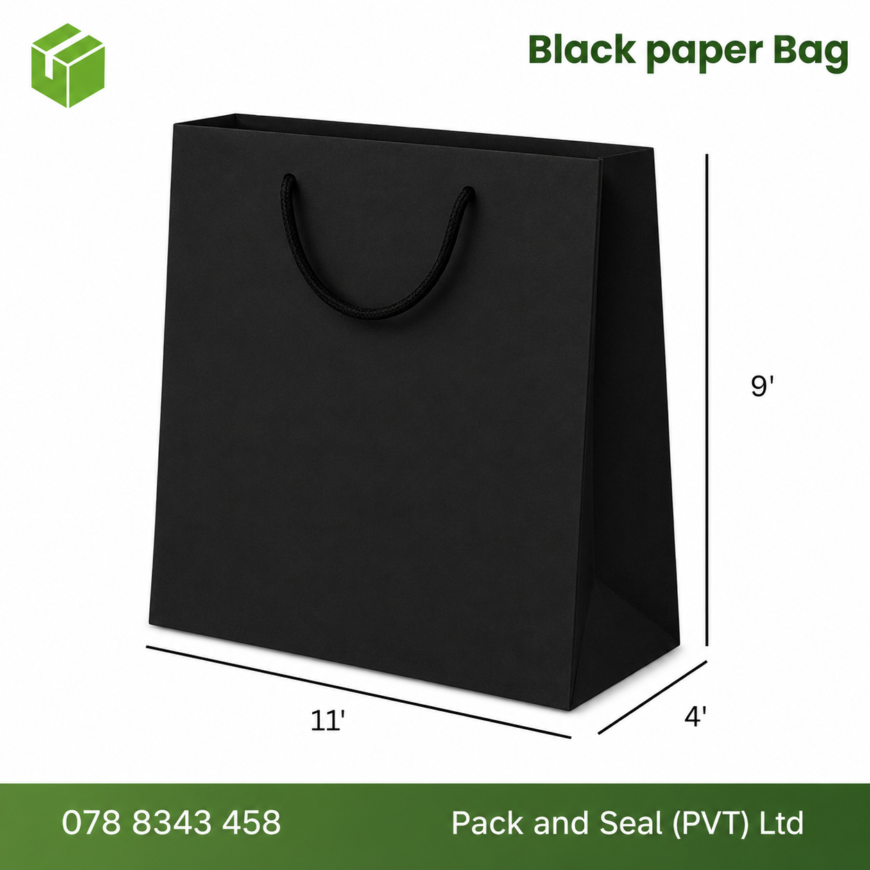 Ivory Paper Bags - Black