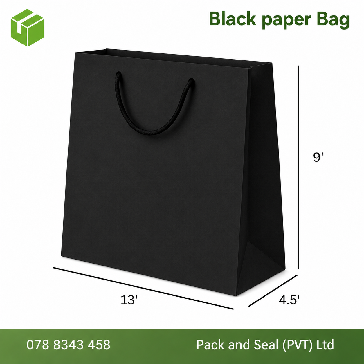 Ivory Paper Bags - Black