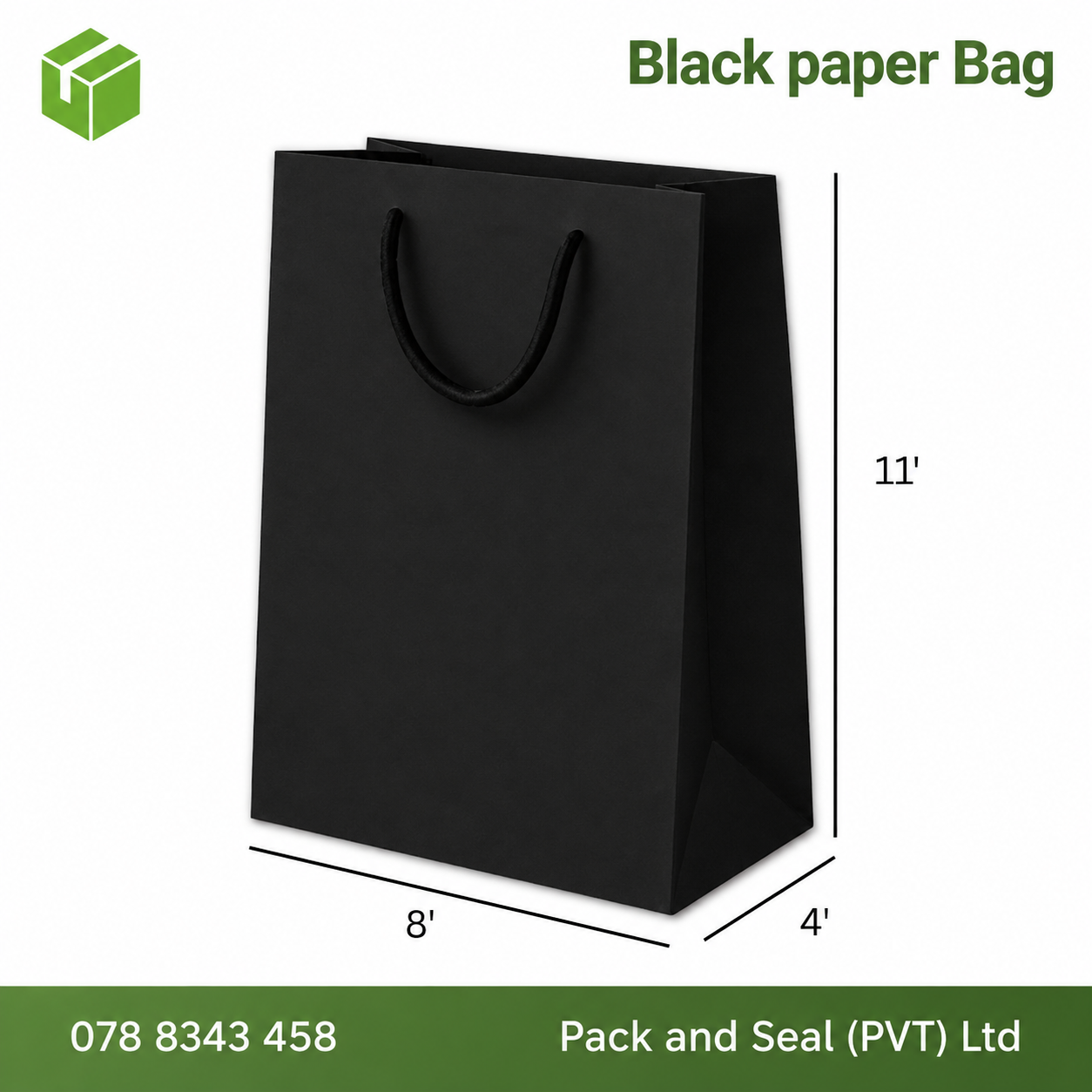 Ivory Paper Bags - Black