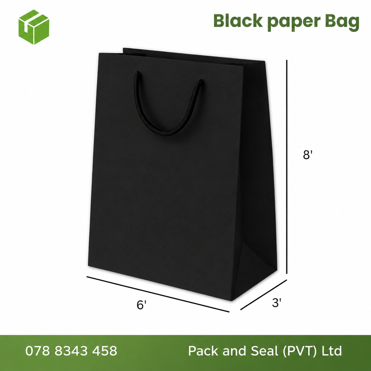 Ivory Paper Bags - Black
