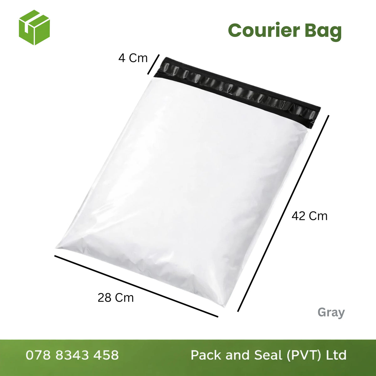 100 pcs Courier Bag  - Ash White (Gray)