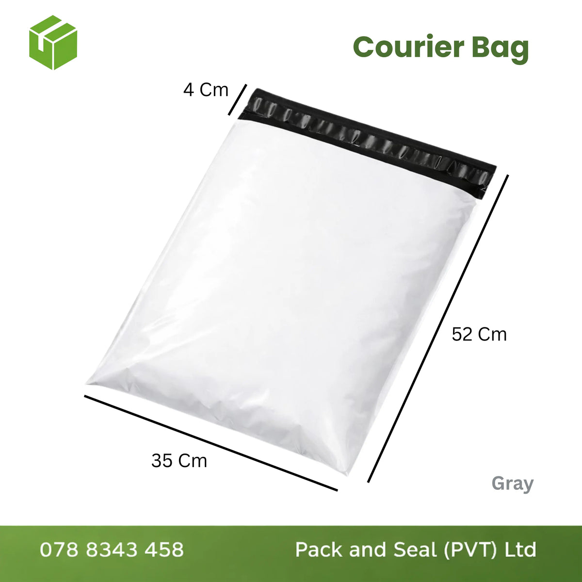 100 pcs Courier Bag  - Ash White (Gray)