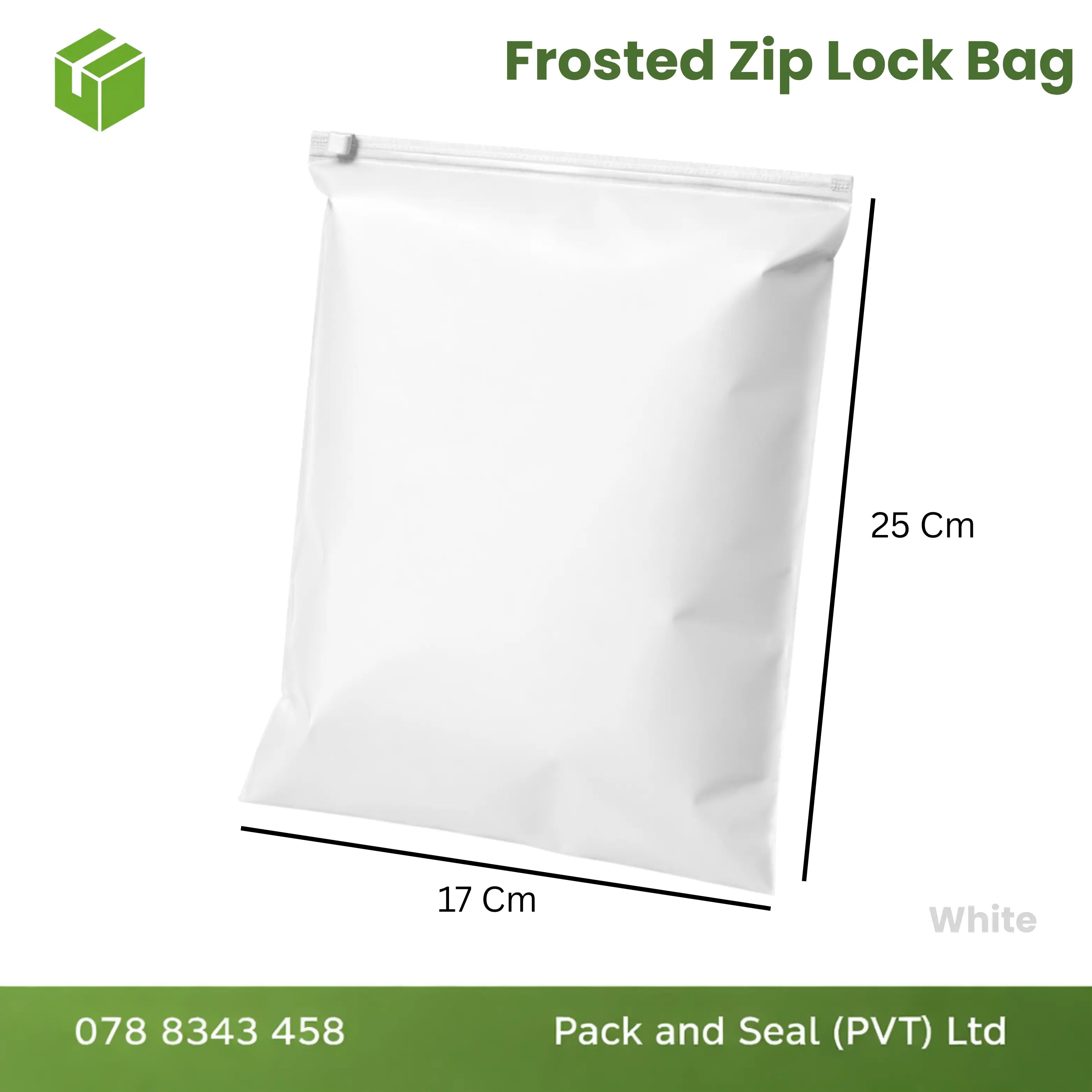 50 Pcs Frosted Ziplock Bag - White