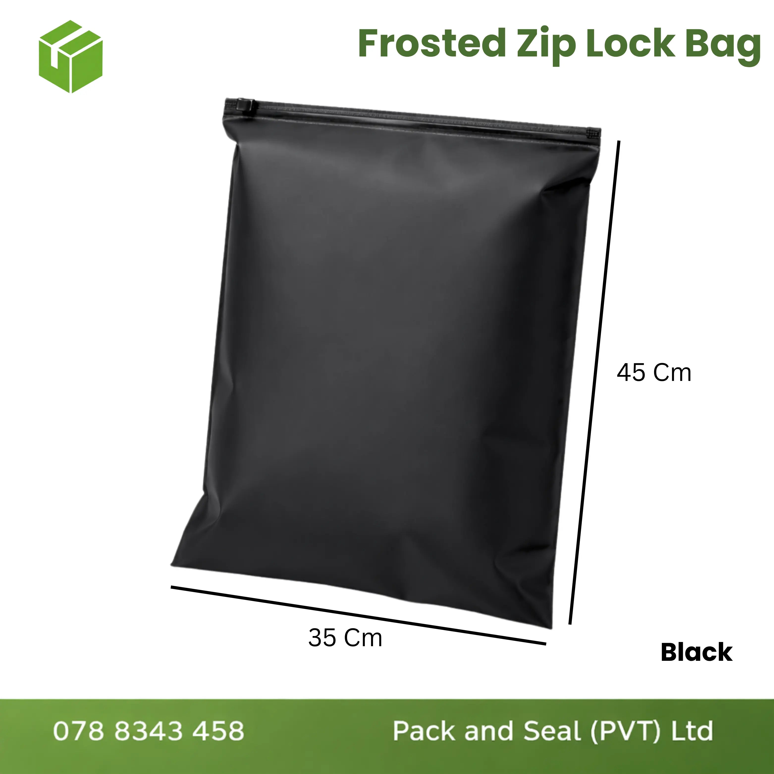 50 Pcs Frosted Ziplock Bag - Black