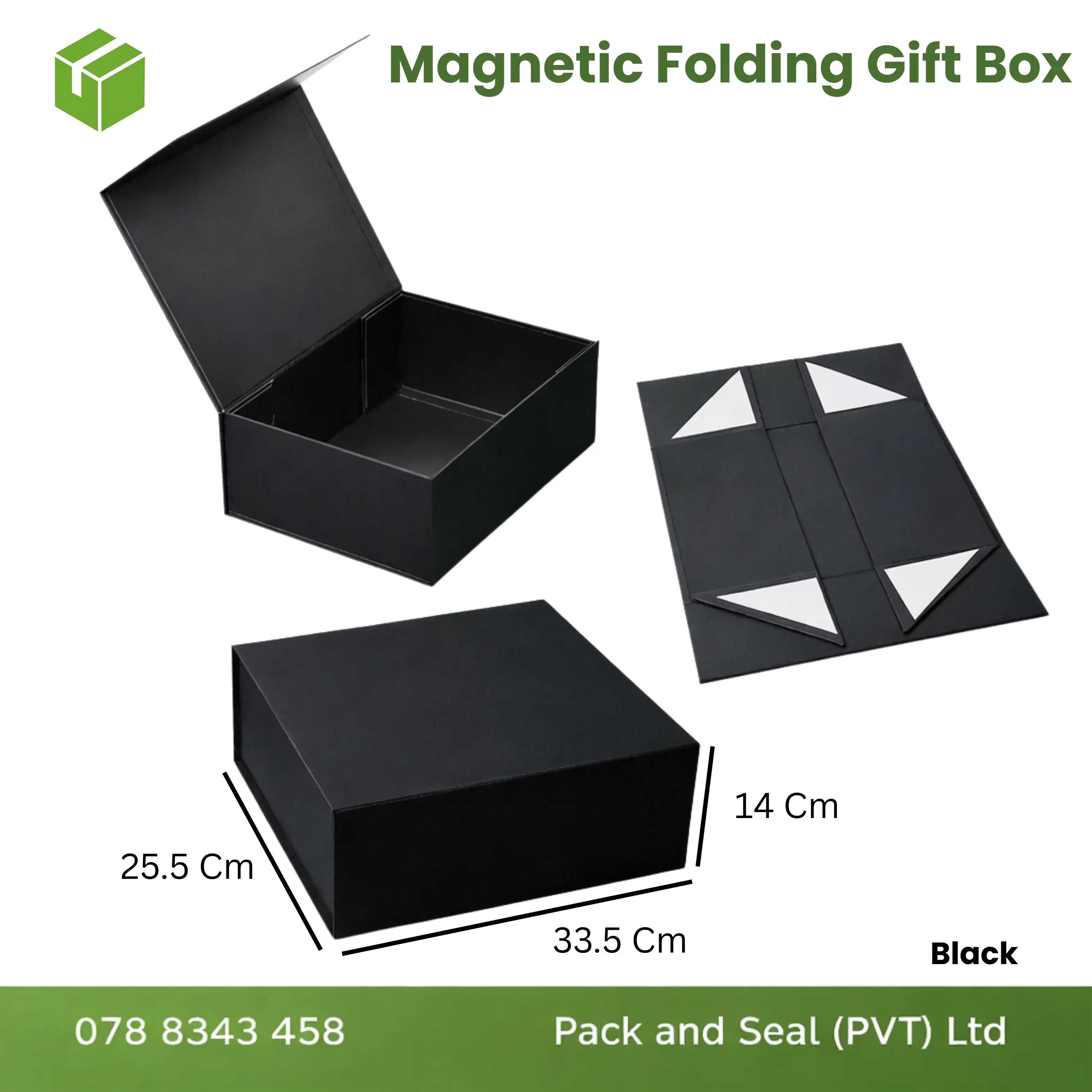 Magnetic Folding  Gift Box - Black