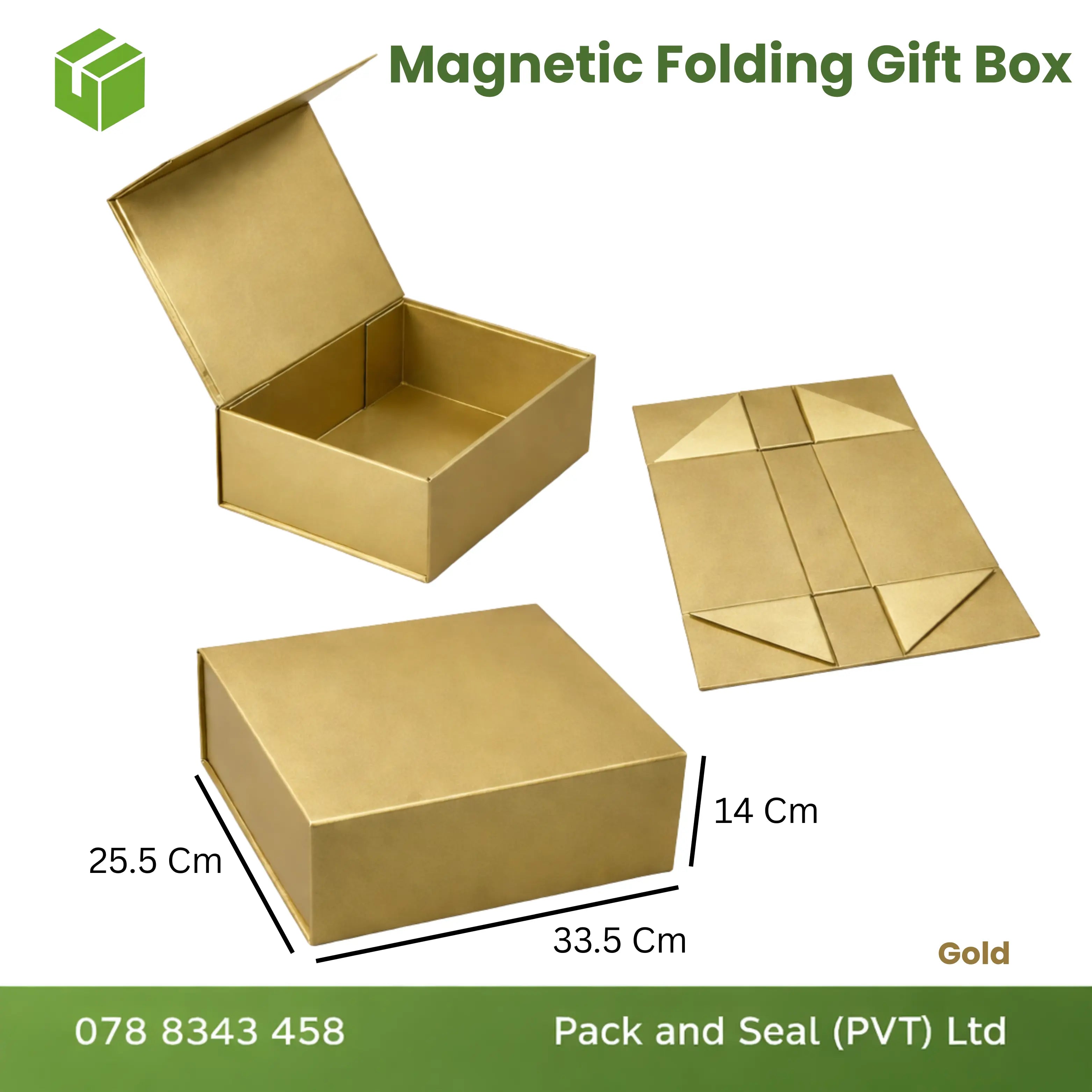 Magnetic Folding  Gift Box - Gold