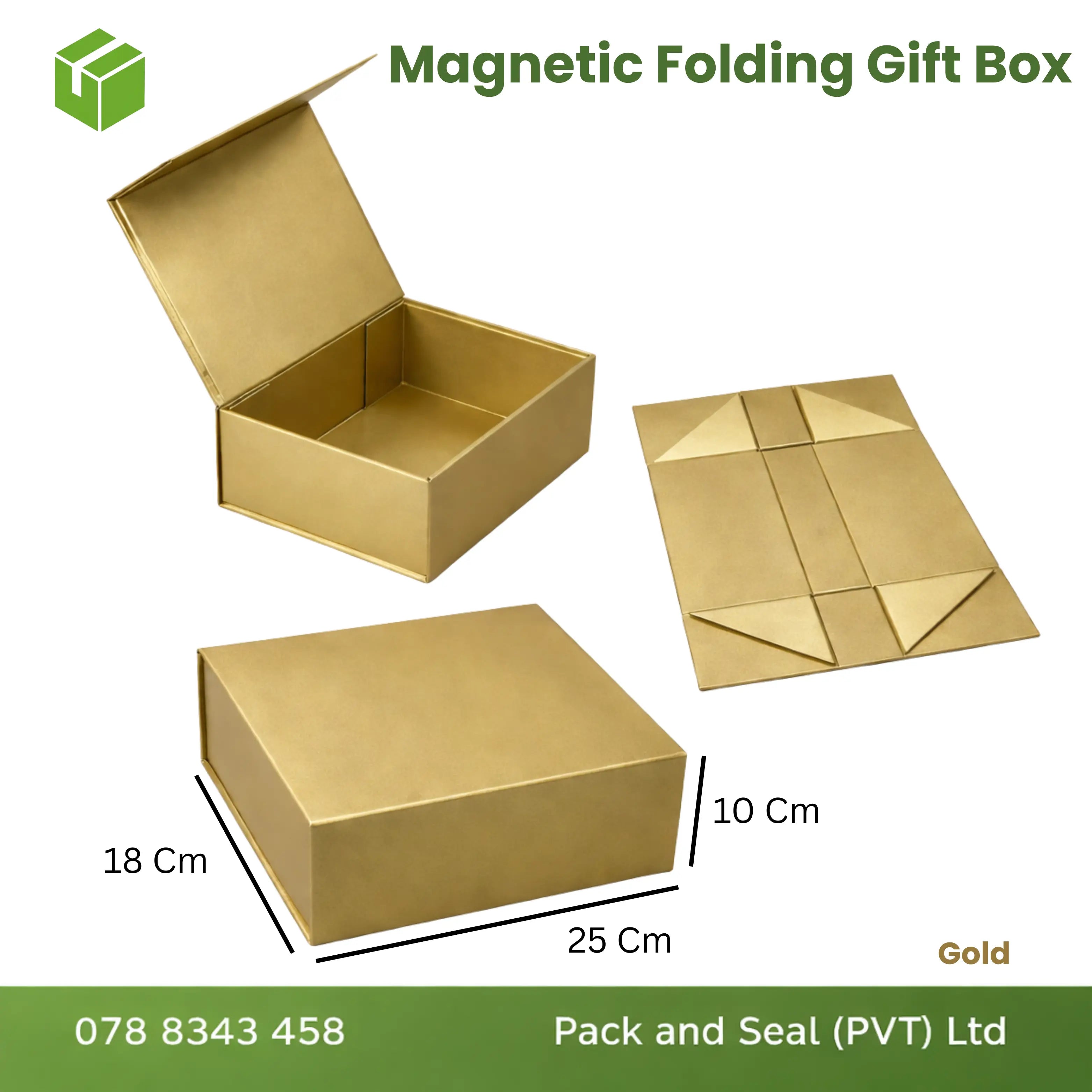 Magnetic Folding  Gift Box - Gold