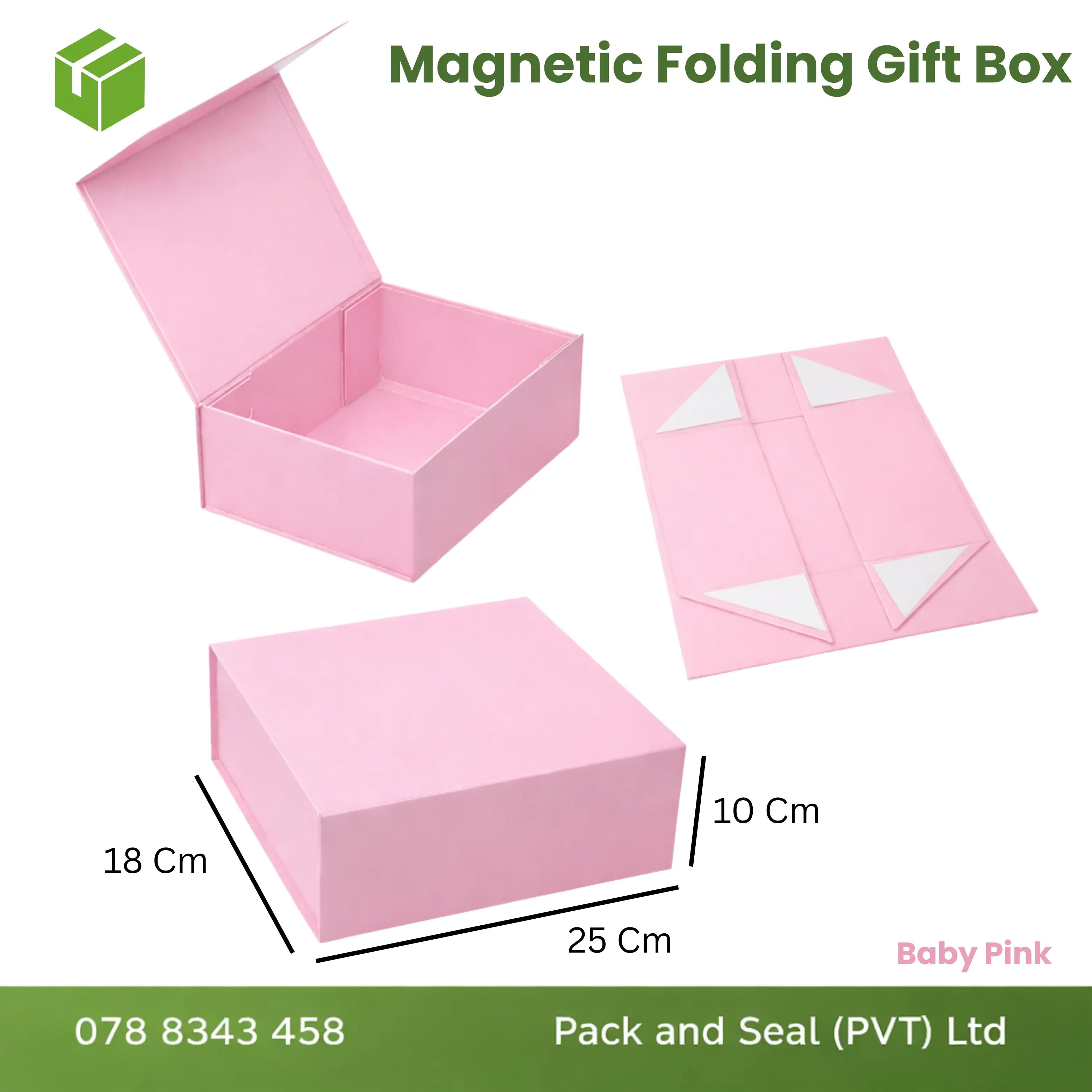 Magnetic Folding  Gift Box - Baby Pink