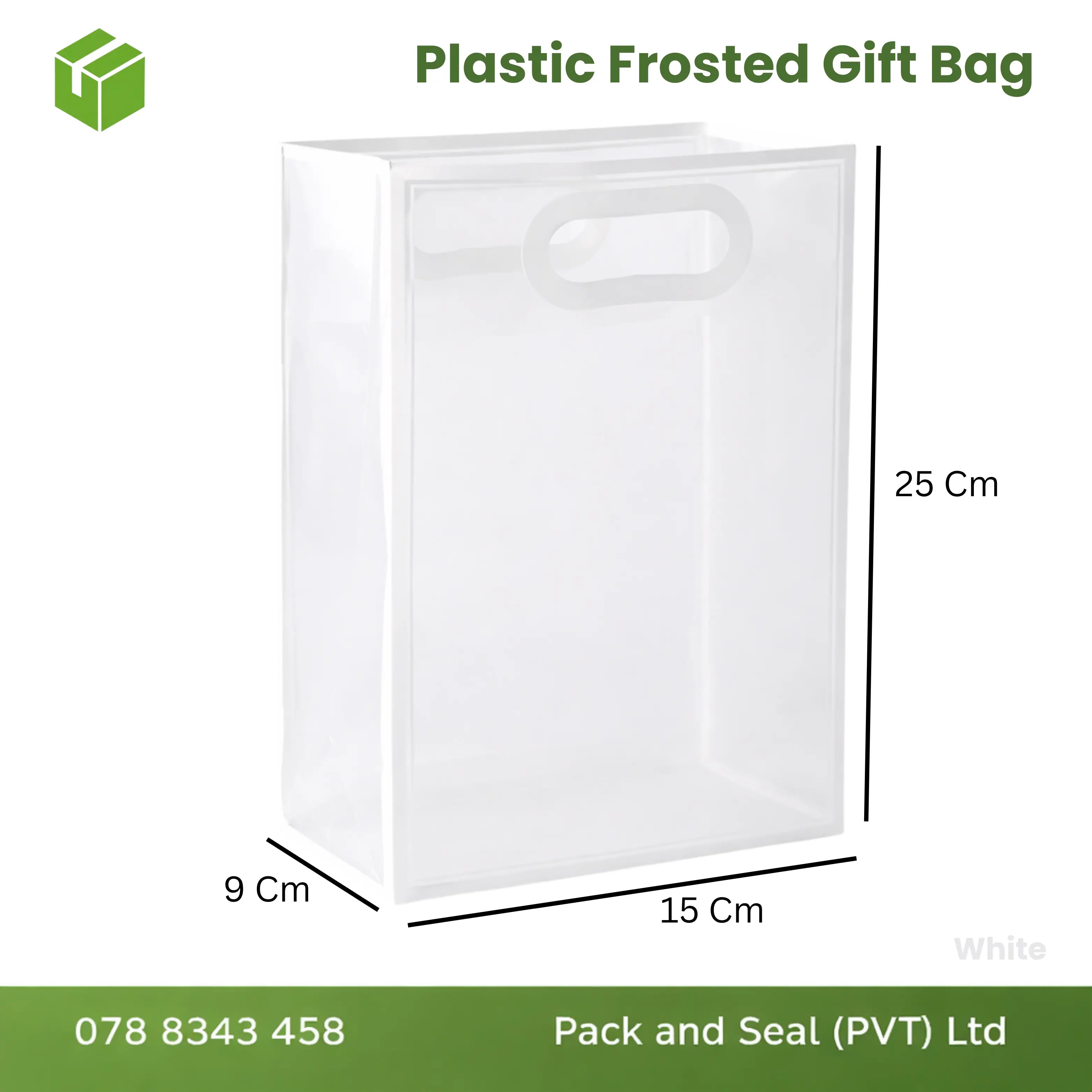 Plastic Frosted Gift Bag - White